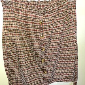 Stylish Houndstooth Button-Down Skirt